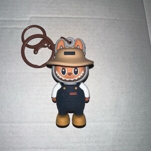 New Adorable Labubu keychain featuring a cute figure with a hat and overalls